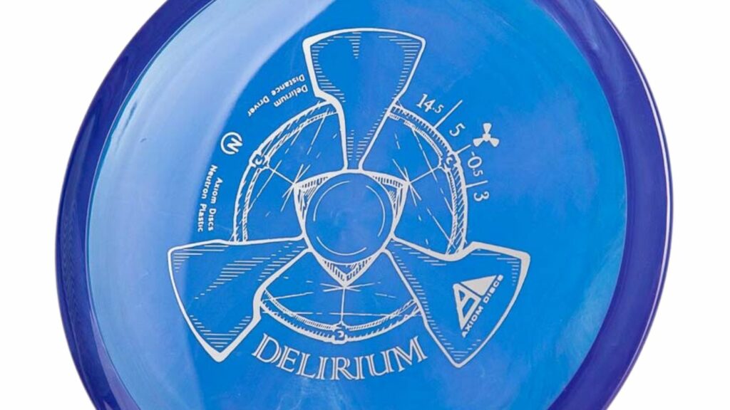 A blue-ish Axiom Delirum with dark blue rim and white stamp