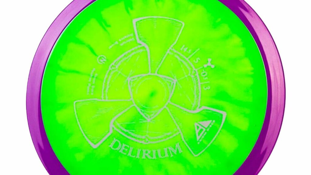 Bright Green Axiom Delirium Disc with Purple Rims and  Silver Stamp