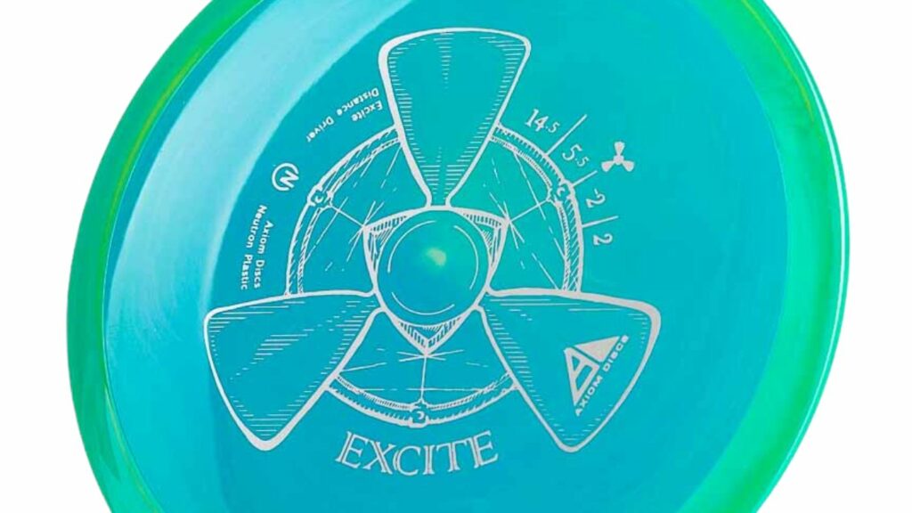 Axiom Excite Green disc with white stamp