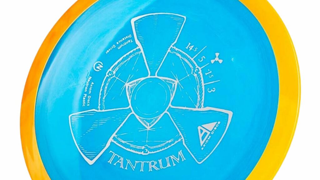 A light blue Axiom Neutron Tantrum with yellow rims and silver stamp