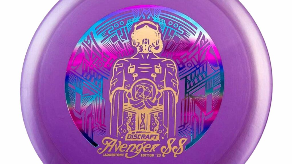 Purple Discraft Big Z Avenger SS (Ledgestone) with Winter Sunset Stamp