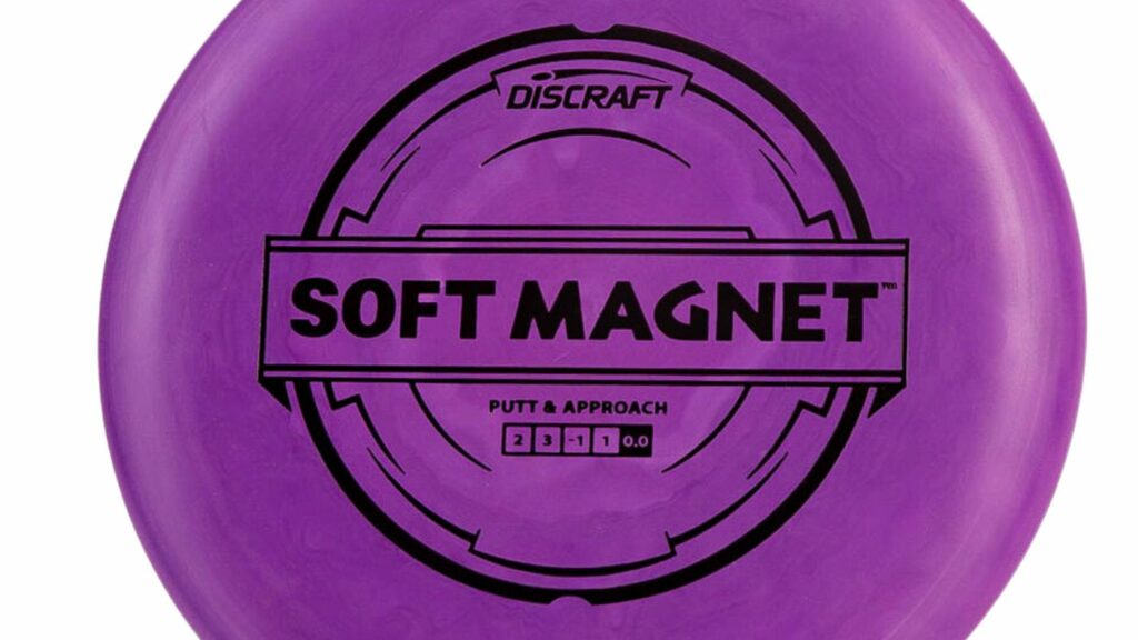 Purple Discraft Putter Line Soft Magnet with Black Stamp